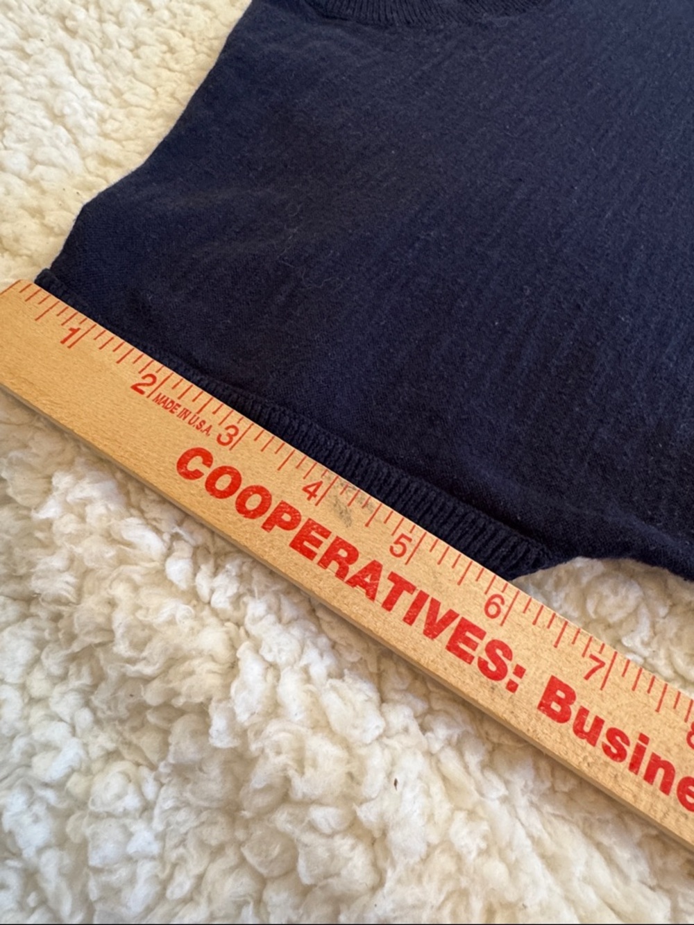 LOFT Navy Short Sleeve Knit Navy Top, size medium - Picture 7 of 8